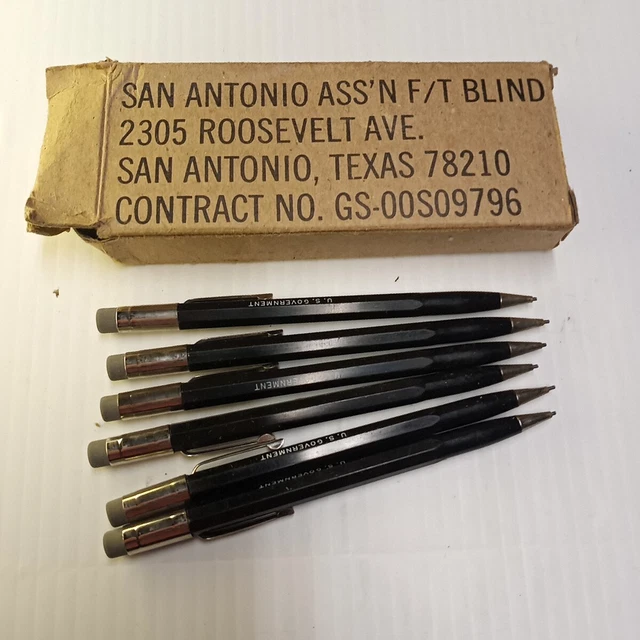 VINTAGE SKILCRAFT US Government Mechanical Pencils Box of 6 Type 1A
