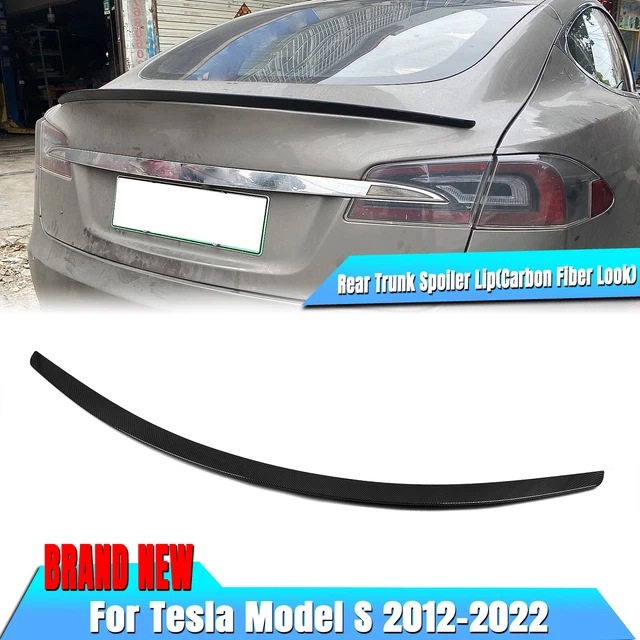 CARBON FIBER LOOK Rear Trunk Spoiler Lip Wing Fit For Tesla Model S ...