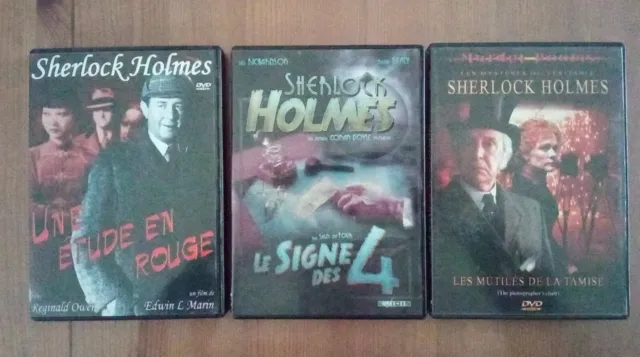 SHERLOCK HOLMES - lot de 3  Films DVD
