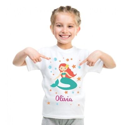 Personalizzato CUSTOM YOUTH'S T-Shirt Kids T-Shirt Stampata Bambini sirena