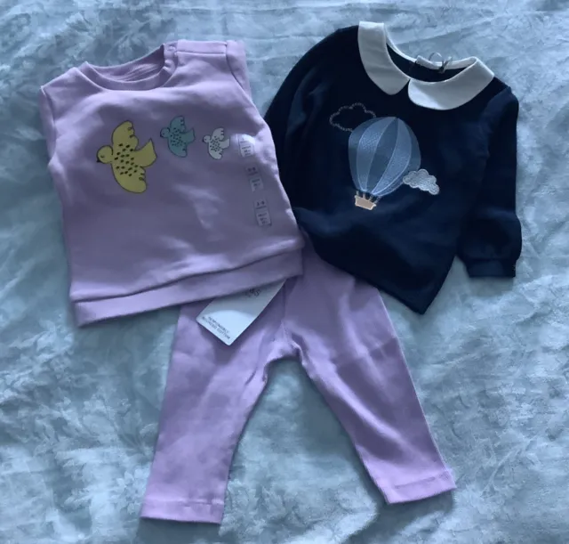 M&S Marks & Spencer & Tu baby girl sweatshirt clothes bundle age 3-6 months BNWT