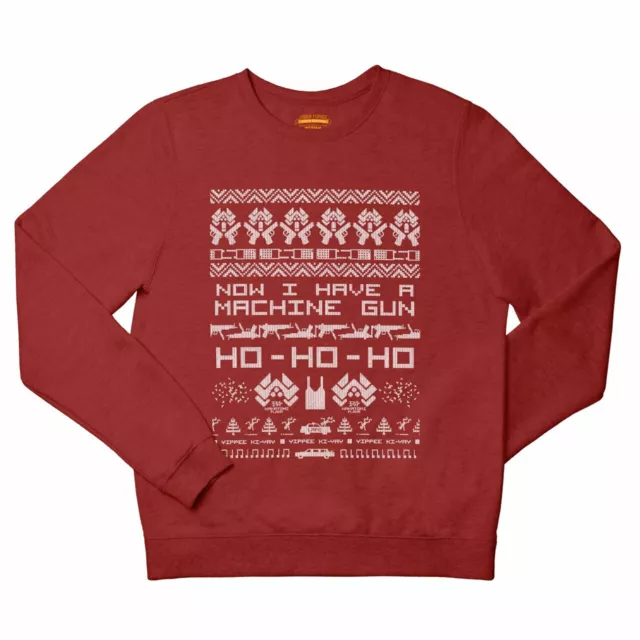 Now I have a Machine Gun, Ho Ho Ho Red Christmas Jumper Xmas Gift Sweater Top