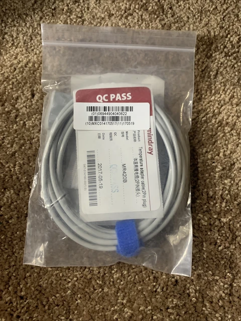 Mindray MR420B Temperature Adapter Cable (2 Pin Plug)