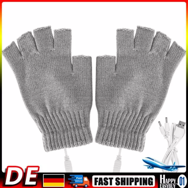 Women Men Electric Heating Gloves USB Thermal Gloves for Sports Skiing (Grey) Ho
