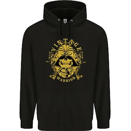Vintage Warrior Samurai Bushido MMA Skull Mens 80% Cotton Hoodie