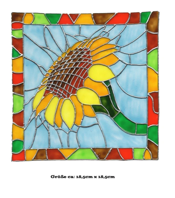 Window Color Bild Fensterbild Aufkleber  " Sonnenblume silberne Kontur     " 273