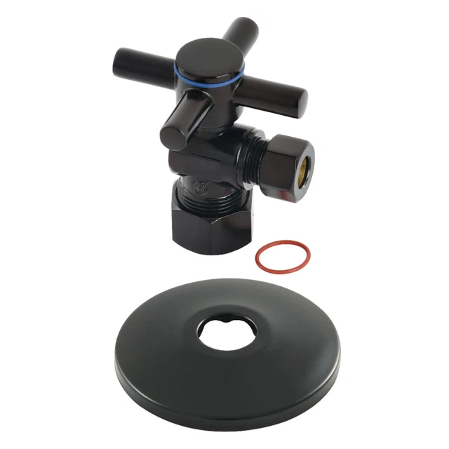 Kingston Brass CC5330.DXK 2-1/8"H Quarter Turn Angle Stop Valve - Black