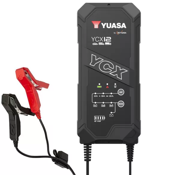 Yuasa YCX12 Chargeur de Batterie 12V 12A pour Plomb AGM + lithium Batterie auto