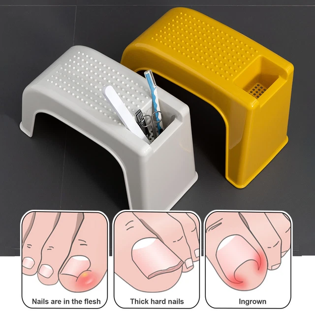 Taburete con borde liso, resistente a caídas, reposapiés de pedicura, soporte,