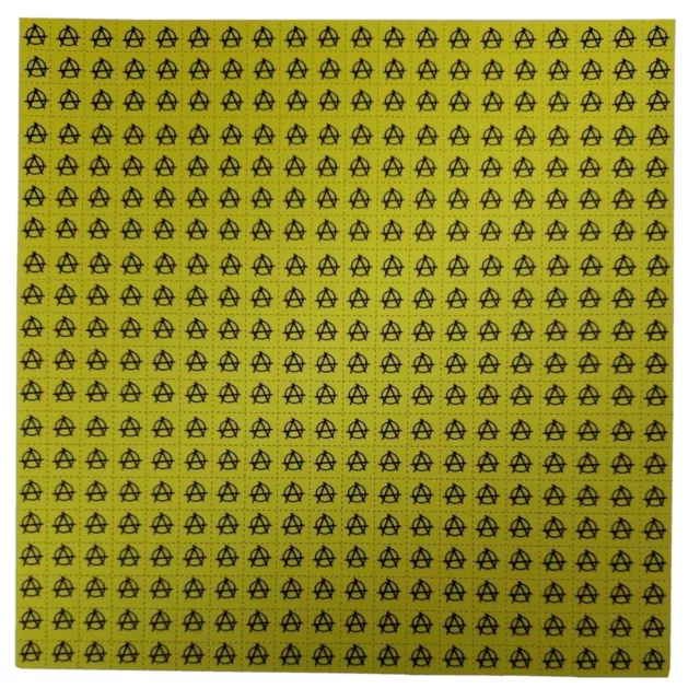 Yellow Anarchy Symbols Blotter Art Print 400 1cm squares