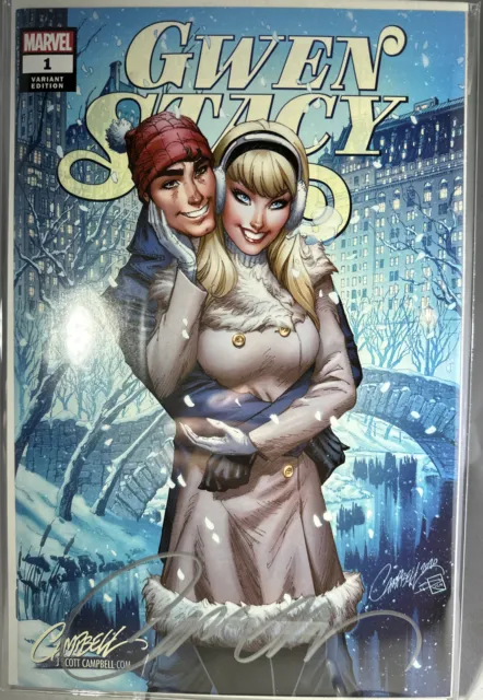Gwen Stacy #1 J Scott Campbell Exclusive Variant Cover D - Signed W COA- NM/M