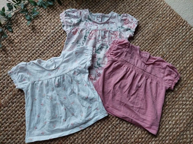Baby Girl Top T-shirt Floral Bundle Size 6-9 Months TU