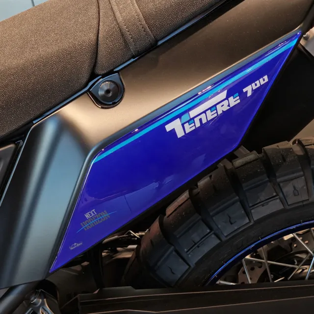 Autocollant Moto 3D Compatible Avec yamaha tenere 700 2023 Latéral Arrière Bleu
