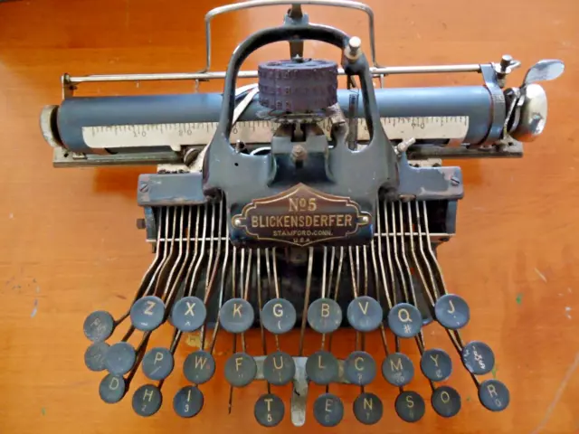 Antique Blickensderfer No. 5 Typewriter & Wood Case VERY NICE , Needs Bit TLC