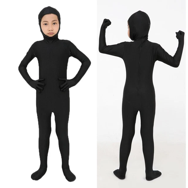 Body Unisexe Complet Corps Spandex  Ouverte Black Body Catsuit