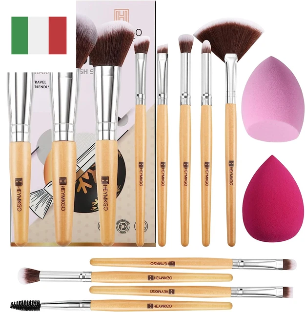- Pennelli Make up Professionali Set Di 12 Pennelli Trucco Vegani Ecologici, Man