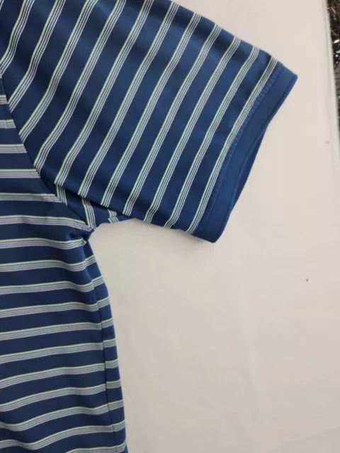 Izod Crowne Plaza Golf Invitational Logo Mens Blue Striped Polo Shirt Size XL 2