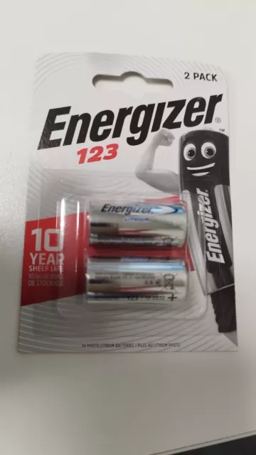 2 x Energizer CR123 CR123A 123 3v Lithium Photo Batteries battery