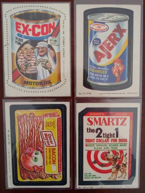 1979-80 Topps Wacky Packs/Fleer Crazy Labels Mixed Lot Of 4) # 1/32, 21,182 &195