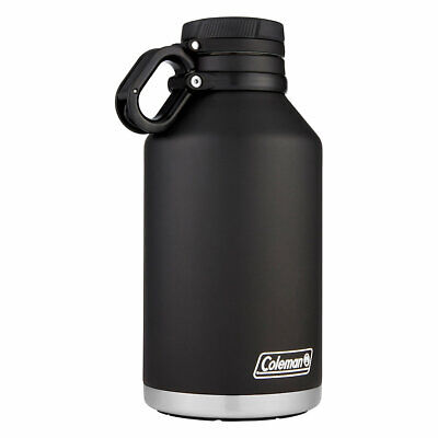 Vacuum Insulated Stainless Steel Growler Travel Water Bottle 64 oz 1900mL Black