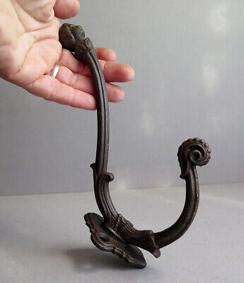 A Single Solid 19Th Century Cast Iron Coat Hook With Gentleman's Head Finial
