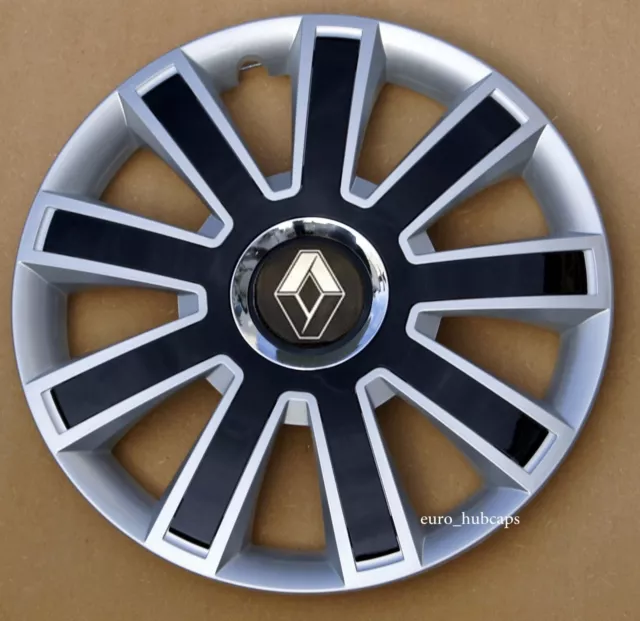 Silver/Black 16" wheel trims, Hub Caps, Covers to fit Renault Trafic