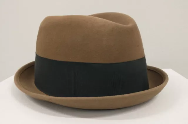 Beautiful Vintage Dobbs Fifth Avenue New York Brown Fedora Hat Size 7