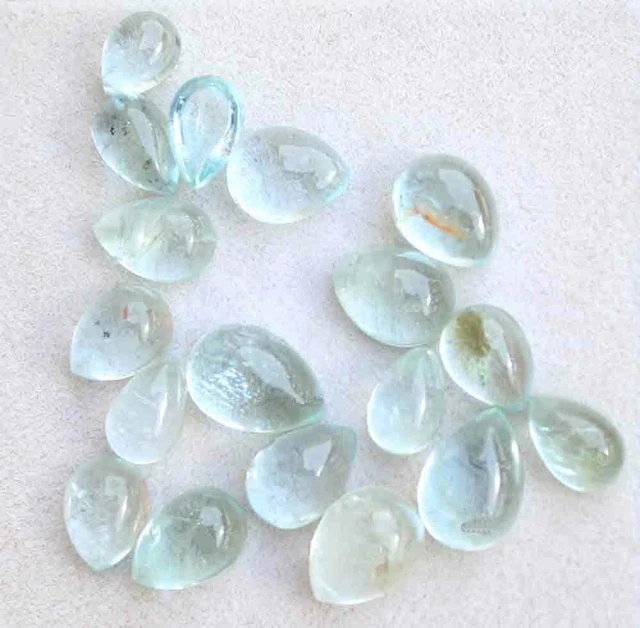 24.00 Ct 100% Natural Santa Maria Aquamarine Pear Cabochon Loose Gemstone