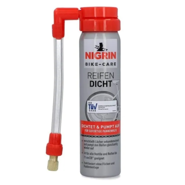 Nigrin Bike Fahrrad Reifen-Dicht Pannen-Spray Dichtmittel Flickzeug Reifenpilot