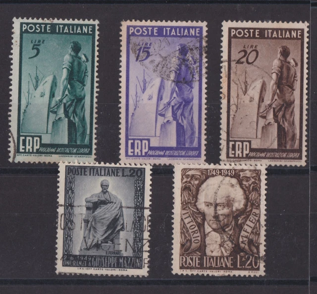 ITALIE: SERIE DE 5 TIMBRES OBLITERES N°538/542 Cote: 64,50€