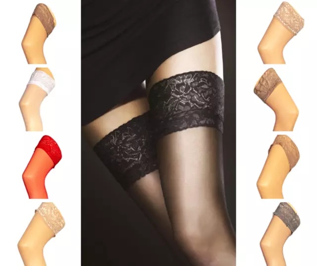 Fiore Milena 20DEN Halterlose Strümpfe S-XXL Nylonstrümpfe Damenstrümpfe Nylons