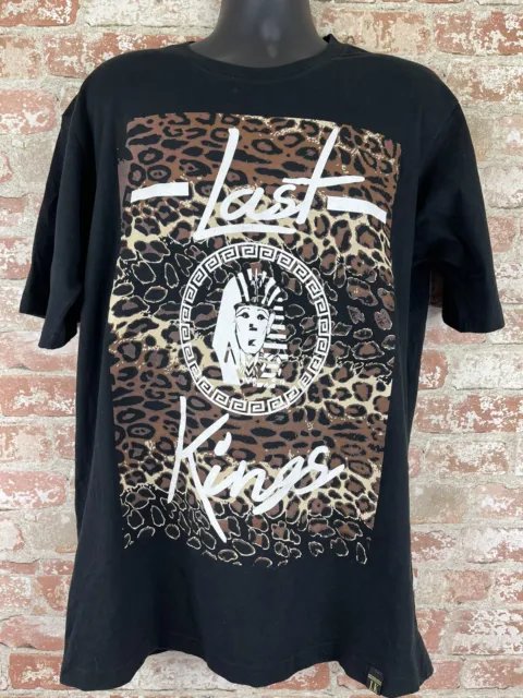 Last Kings T Shirt Size XL Mens Black Short Sleeve Leopard Graphic Print Hip Hop