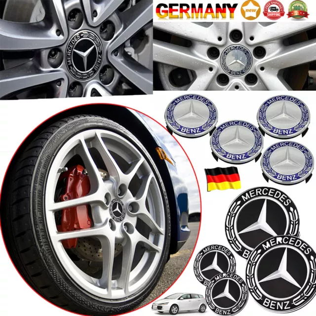 4x 75mm Nabendeckel Nabenkappen Felgendeckel Aufkleber Für Mercedes Benz MB A E