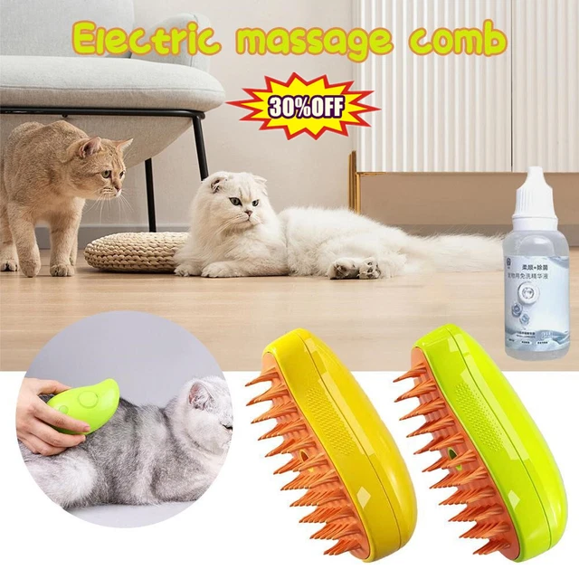 Steamy Cat Brush - 3 In1 Cat Steamy Brush, Self Cleaning Steam Cat Brush