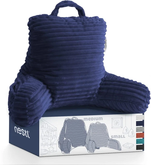 Cut Plush Striped Reading Pillow for Kids & Teens, Small Back Pillow, Back Suppo