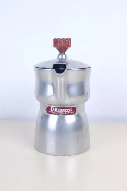 Kaffeekanne 6 Personen Mocha Caffexpress Vintage Jahre 50 Aluminium Microfilter