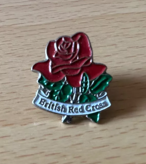 British Red Cross Rose Enamel Pin Badge | Charity | Flower