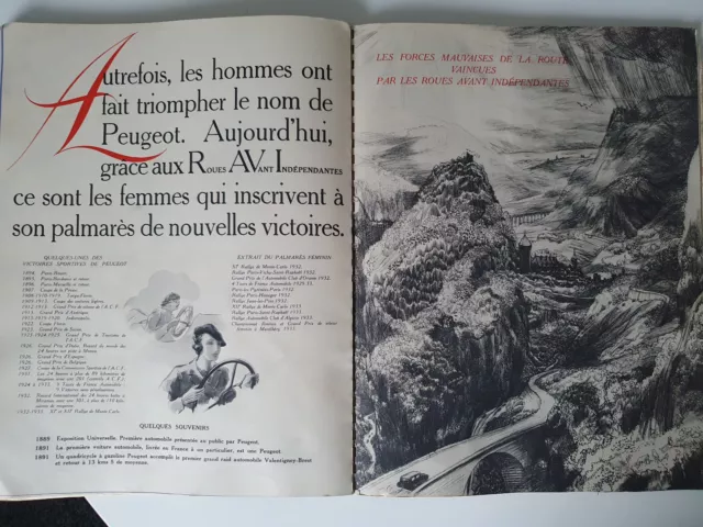 Plaquette Publicitaire Peugeot Independance 1933 + 4 fiches  PEUGEOT 201 et 301 10