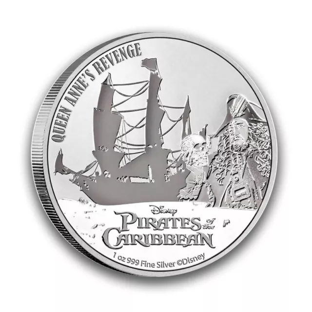 NIUE 2 Dollars Argent 1 Once Pirates des Caraibes Queen Anne's Revenge 2022