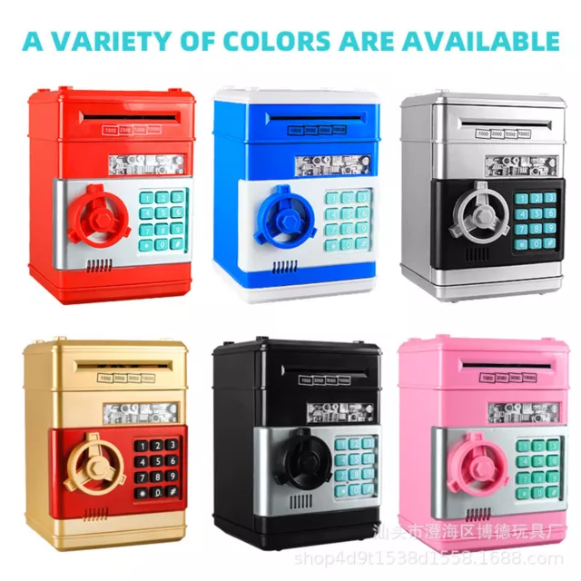 Electronic Piggy Bank Safe Money Box Bank Password Lock ATM Cash Coin Kids Gifts