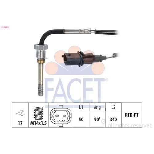 7.3239 FACET EPS 1.830.239 Sensore temperatura olio M12x1,5, Made in Italy - OE Equivalent