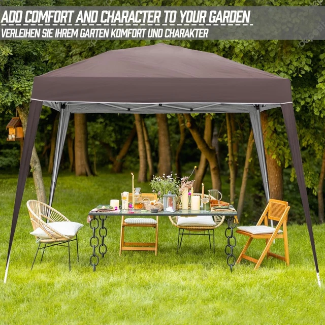 Jago® Pavillon 3x3 m Gartenpavillon Gartenzelt Faltpavillon Partyzelt Festzelt 3