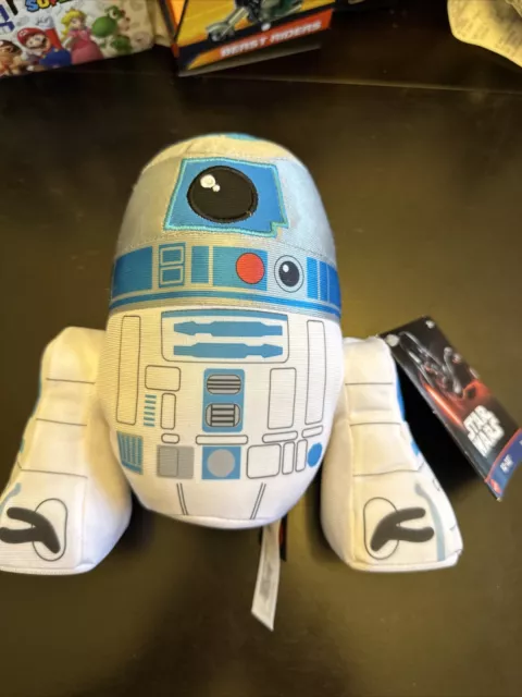 R2-D2 Plush 7.5” Star Wars Stuffed Droid Toy Disney Silver & Blue New With Tags