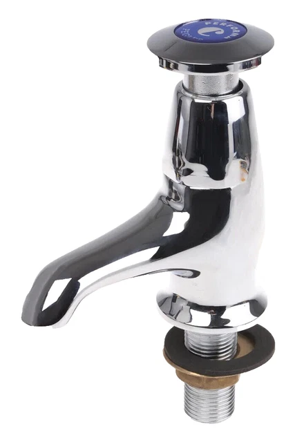 Pegler Performa self-closing basin pillar tap for cold water. Non-concussive 876