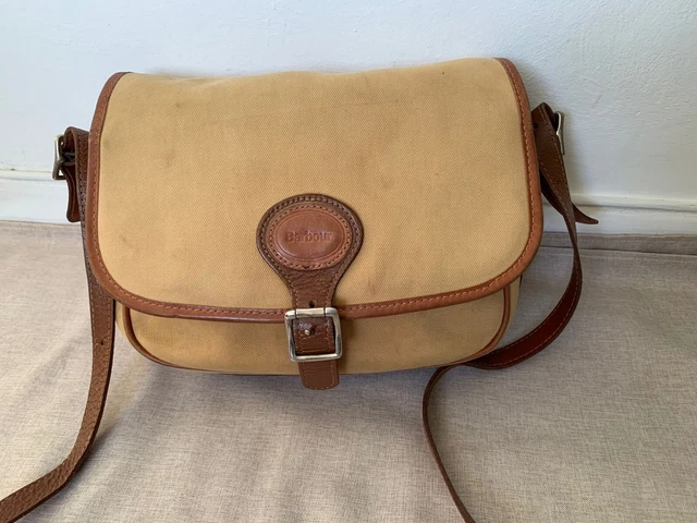 BARBOUR WAX COTTON and Leather Trim Satchel Olive Large Size RRP