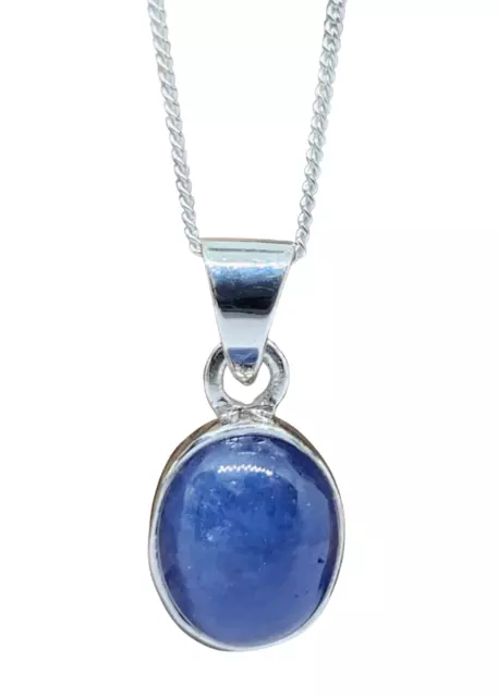 Collier pendentif tanzanite en argent 925, pierre précieuse ovale AAA,...