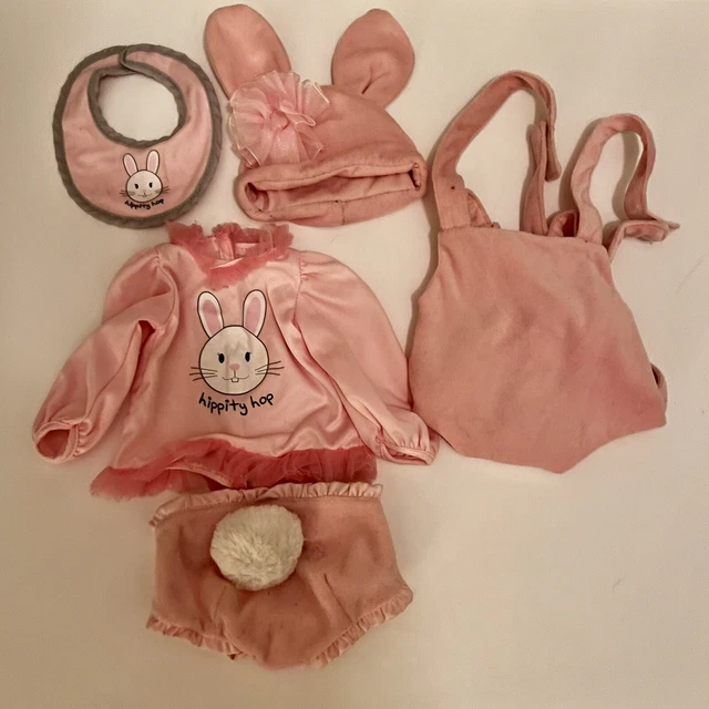 Dolls Clothing Easter Pink Hoppity Hop Outfit Top and Pants Bunny Ears Hat Bib
