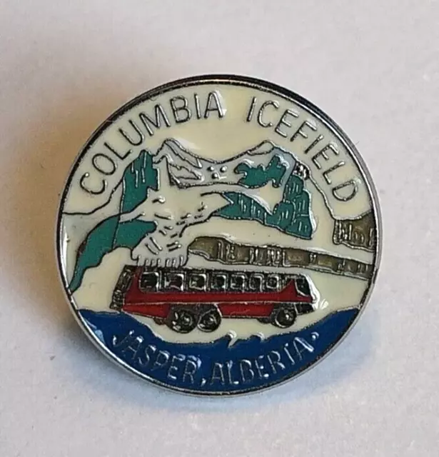 Columbia Icefield Jasper Alberta Enamel Pin Badge with Bus