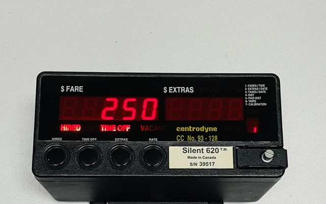 CENTRODYNE SILENT 620 TAXIMETER. Taxi Cab Meter. Taxi Meter. Cab Meter
