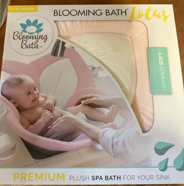 Blooming Baby Bath Lotus Pink White Gray Lotus Mat New In Box